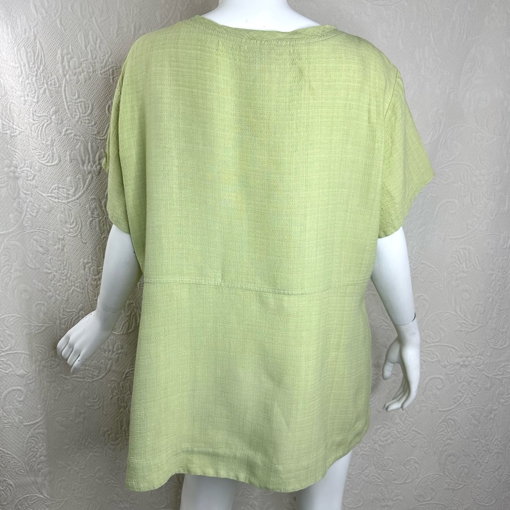 Eileen Fisher Linen Viscose Short Sleeve Top - Picture 4 of 12